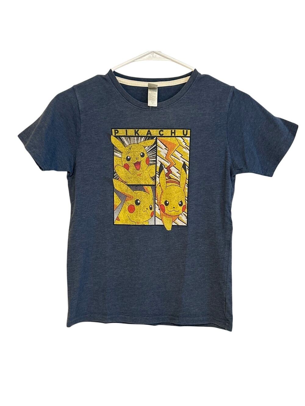 Boys Medium Pokemon Pikachu Tee Shirt Navy Blue Medium